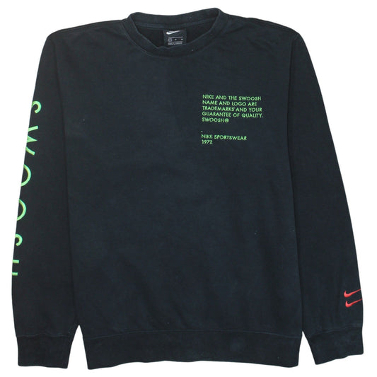 Nike Men's Black Medium Crew Neck Graphic Pullover Sweatshirt