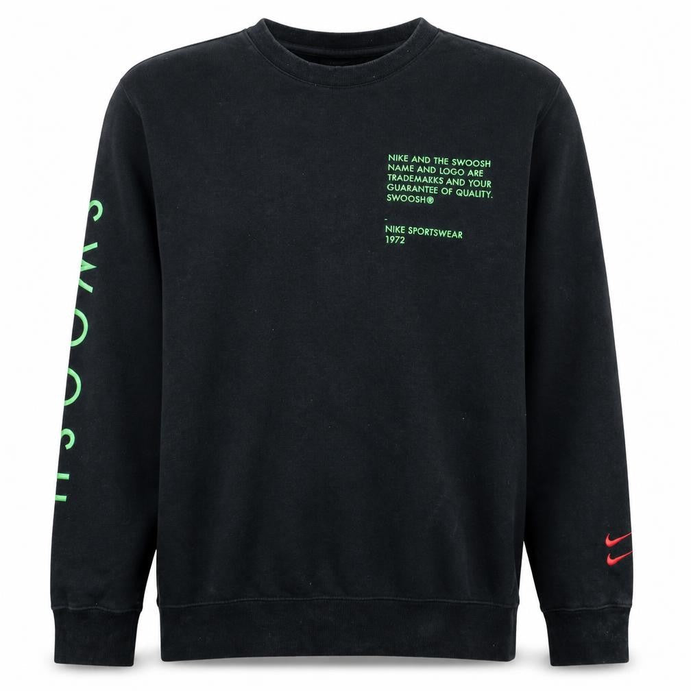 Nike Men's Black Medium Crew Neck Graphic Pullover Sweatshirt