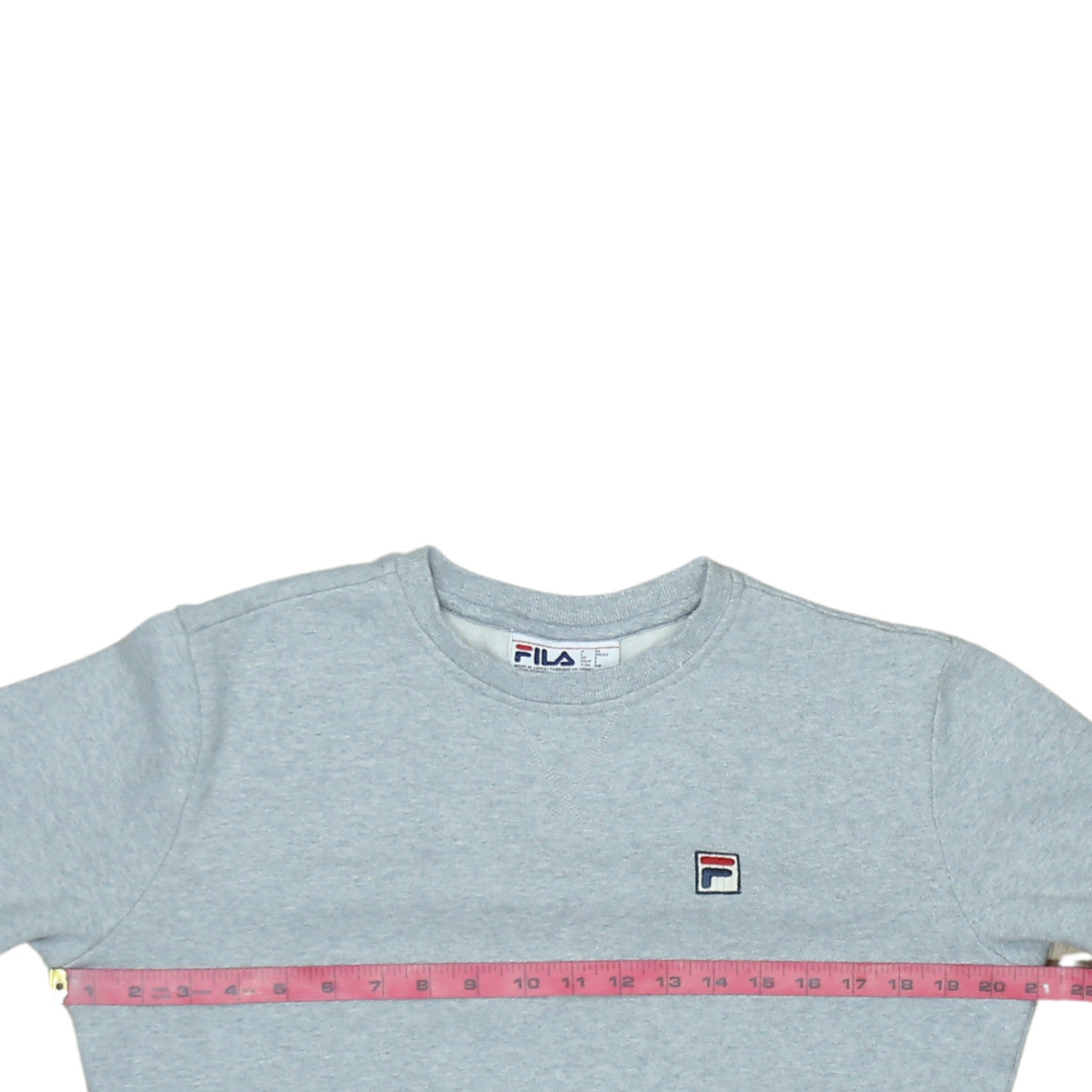 FILA Men’s Grey Crew Neck Pullover Sweatshirt Small Regular Fit
