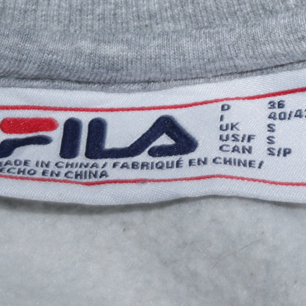 FILA Men’s Grey Crew Neck Pullover Sweatshirt Small Regular Fit