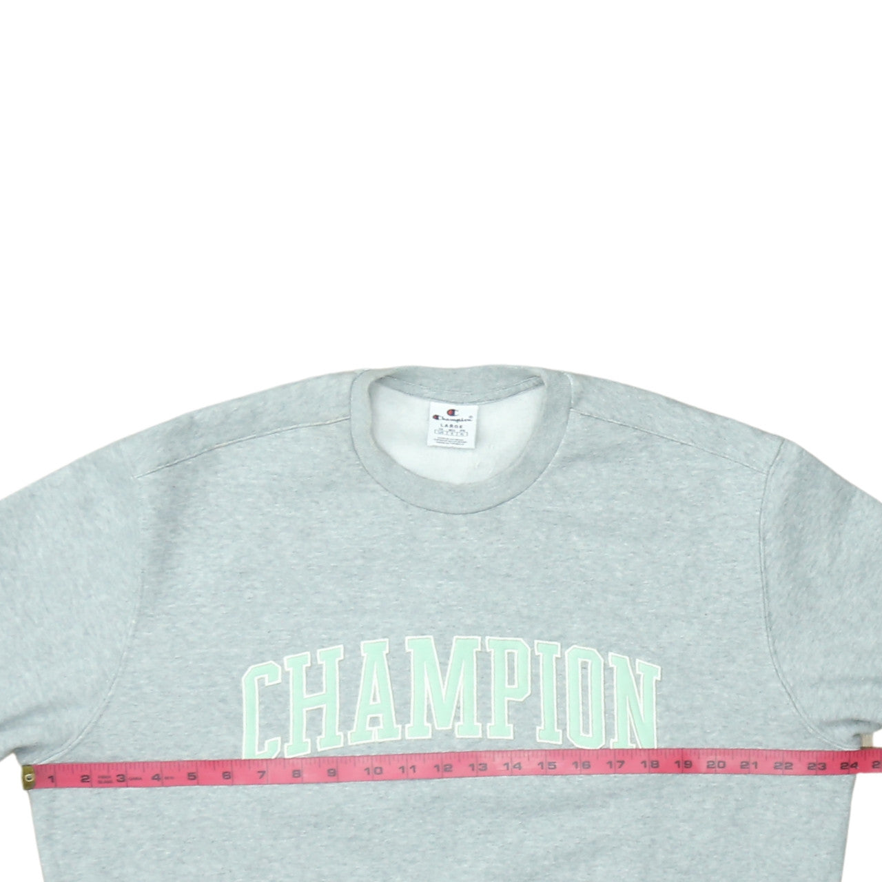 Champion Men's Grey Pullover Sweatshirt Large Crew Neck Logo