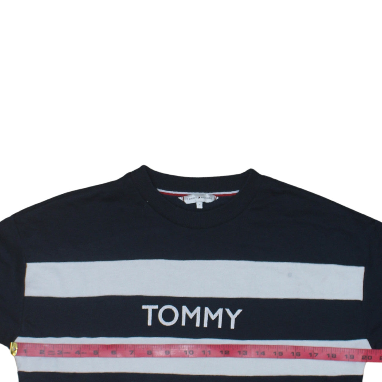Tommy Hilfiger Men's Blue Striped Crew Neck Sweatshirt L