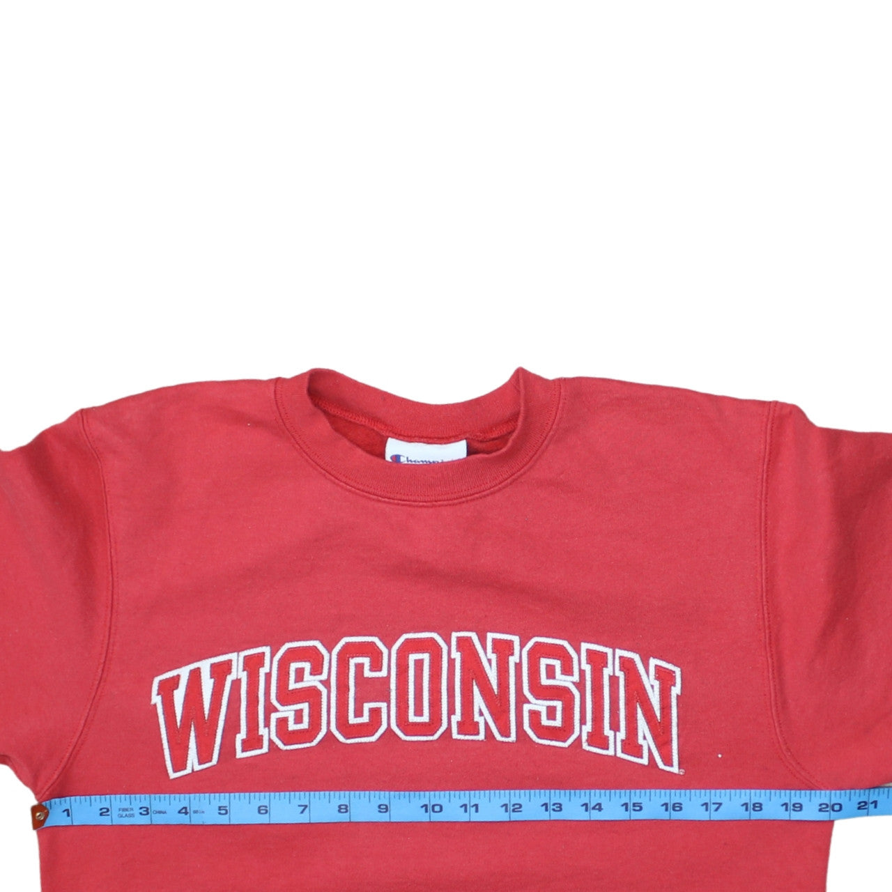 Champion Men's Red Wisconsin Crew Neck Sweatshirt Size S