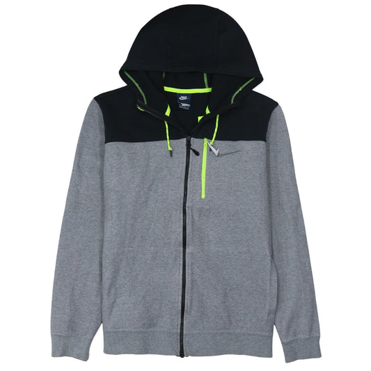 Nike Men's Grey Full Zip Hoodie L Hooded Sweatshirt Cotton Blend