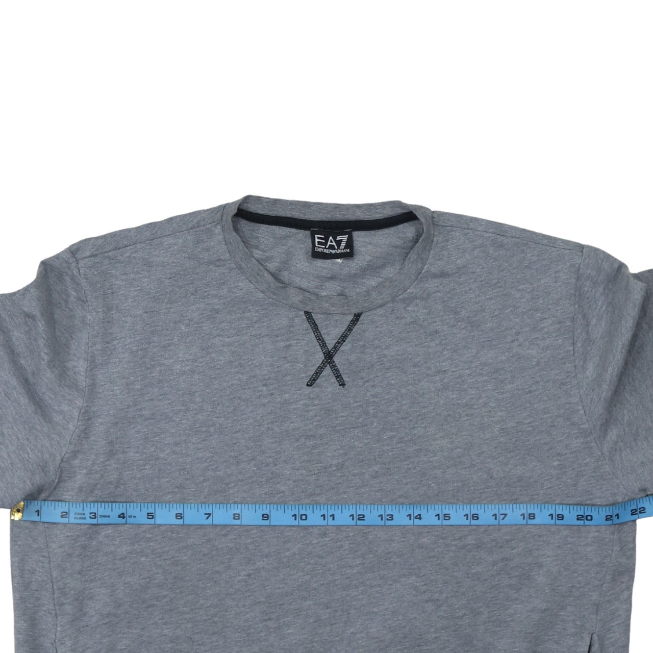 Emporio Armani EA7 Men's Grey XL Crew Neck Cotton Pullover Sweatshirt