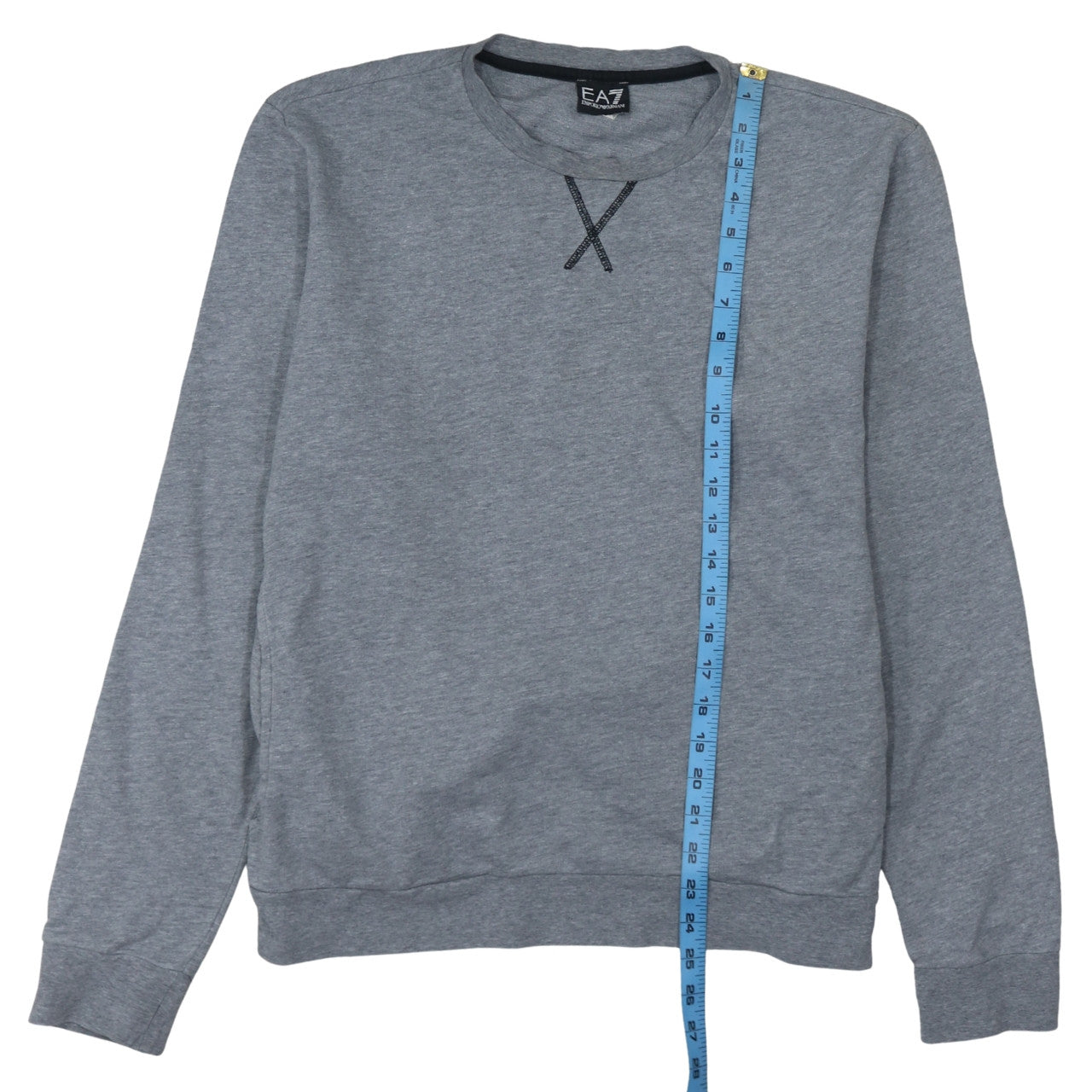 Emporio Armani EA7 Men's Grey XL Crew Neck Cotton Pullover Sweatshirt