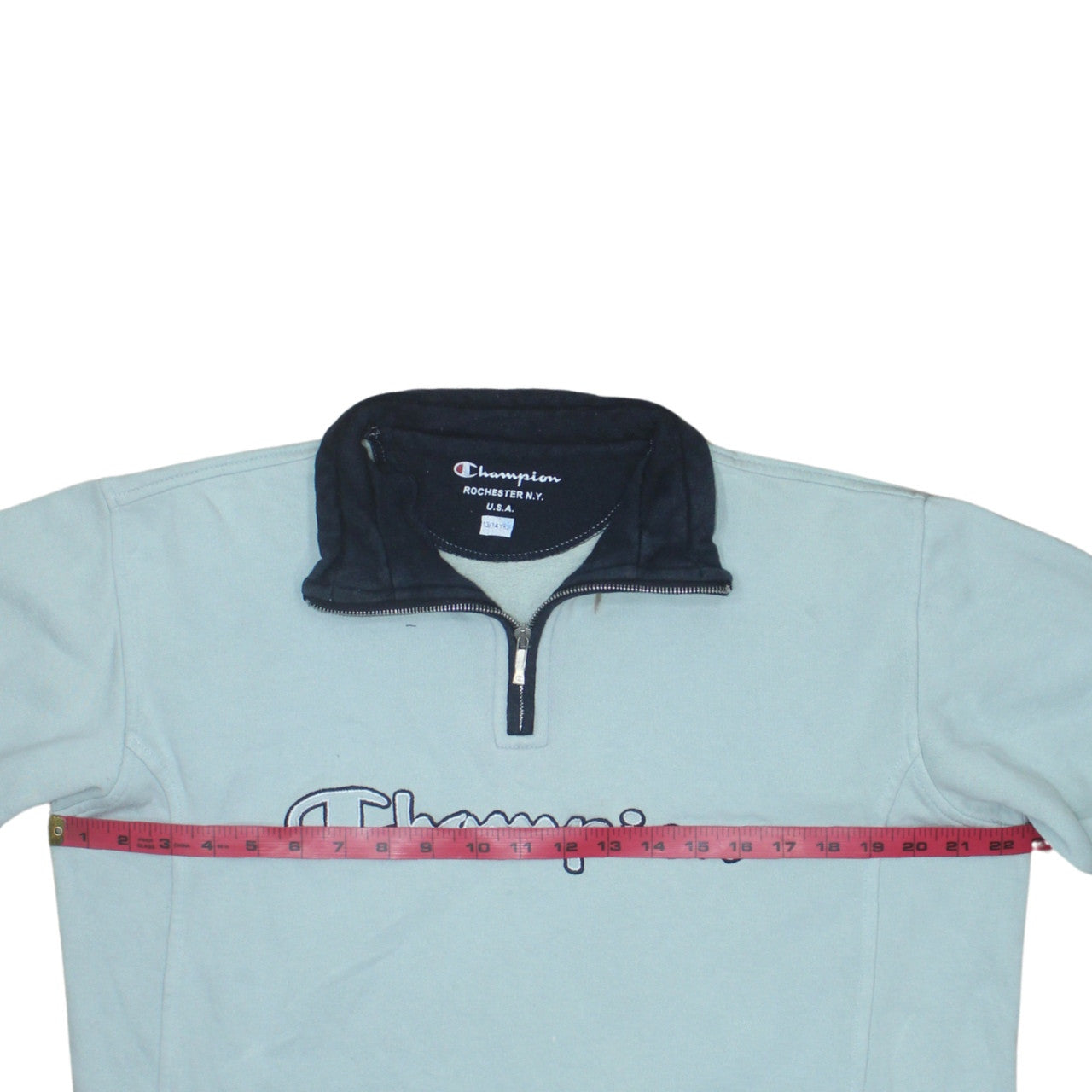 Champion Boys Blue 1/4 Zip Logo Fleece Sweatshirt 13-14 Years