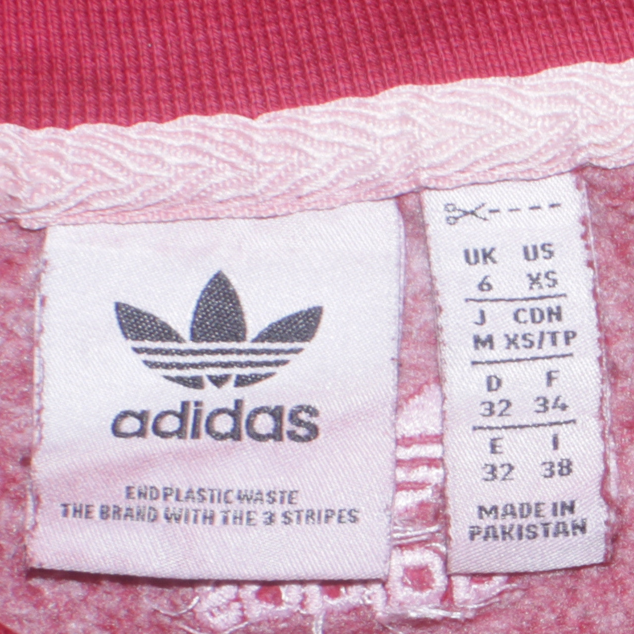 Adidas Womens Red Crew Neck Pullover Sweatshirt XS Logo Print