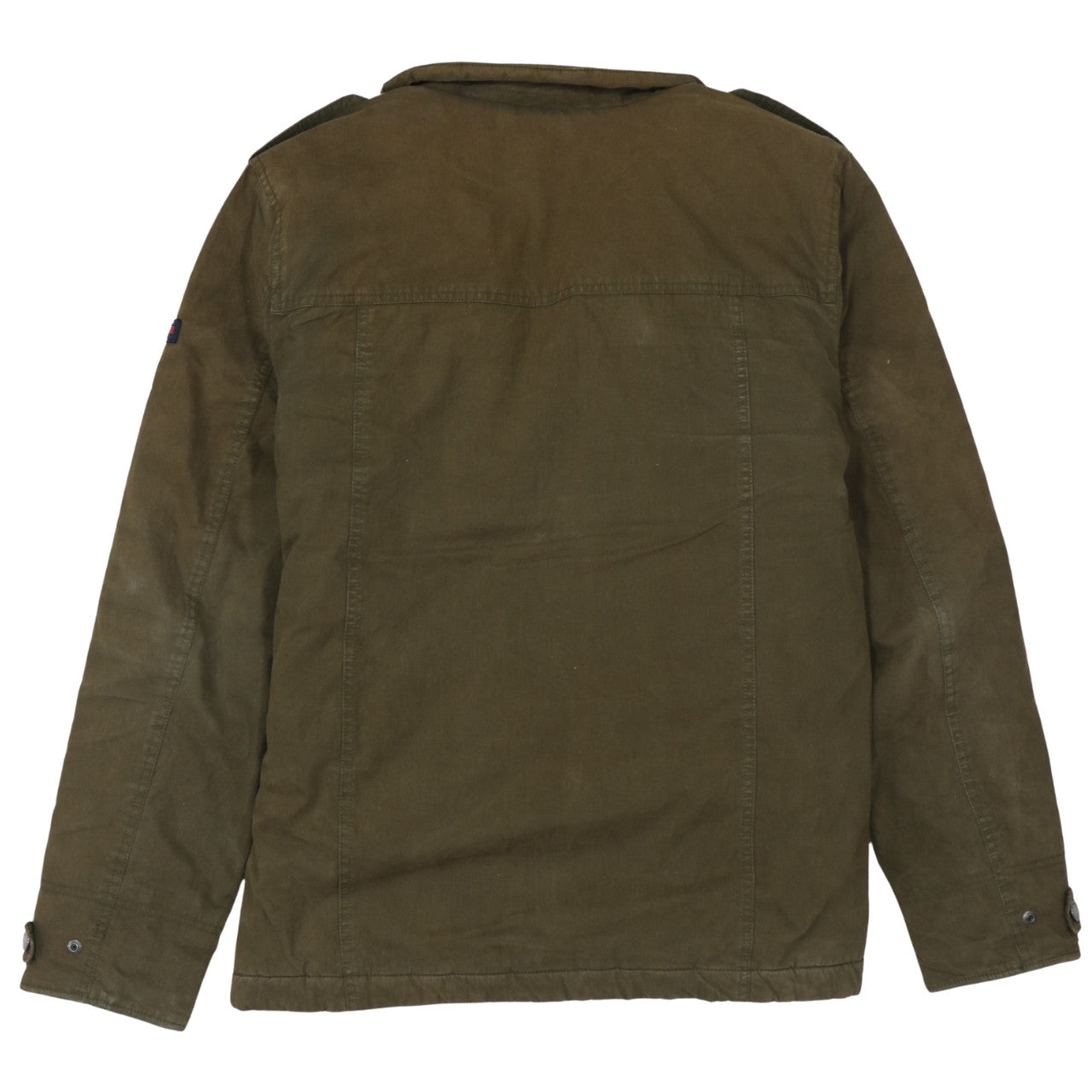 Tommy Hilfiger Men’s Green Military Jacket XL Full Zip Cotton