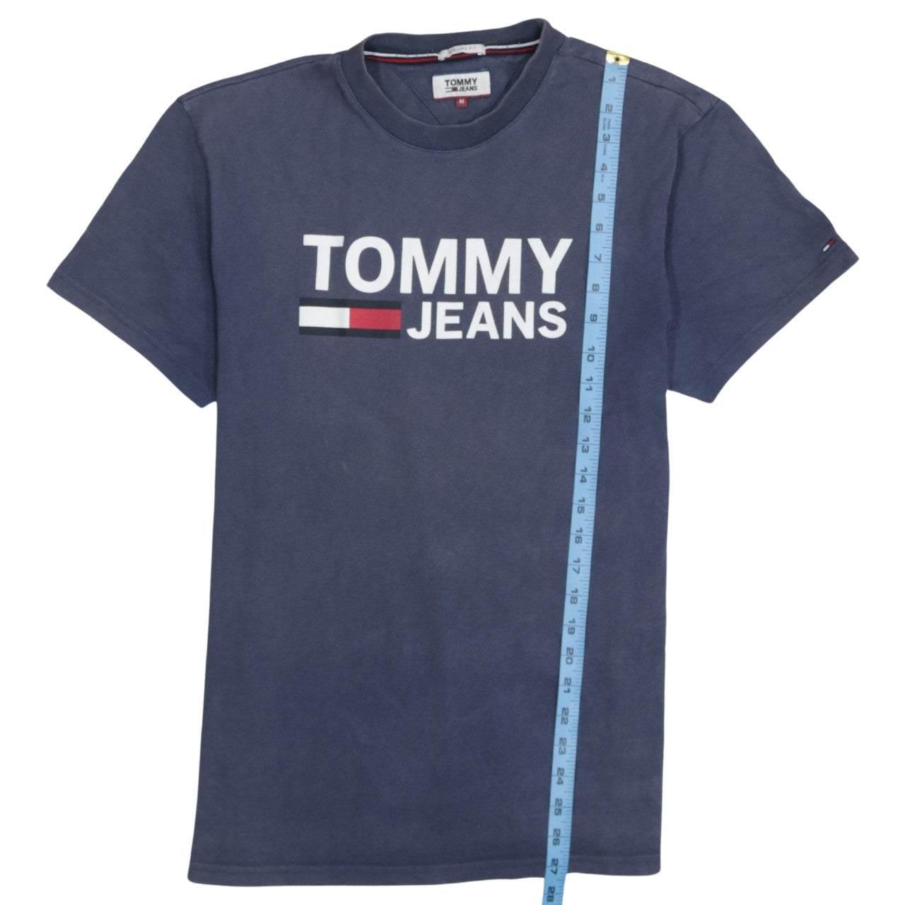 Tommy Jeans Men's Blue Regular Fit Logo Cotton T-Shirt Size M