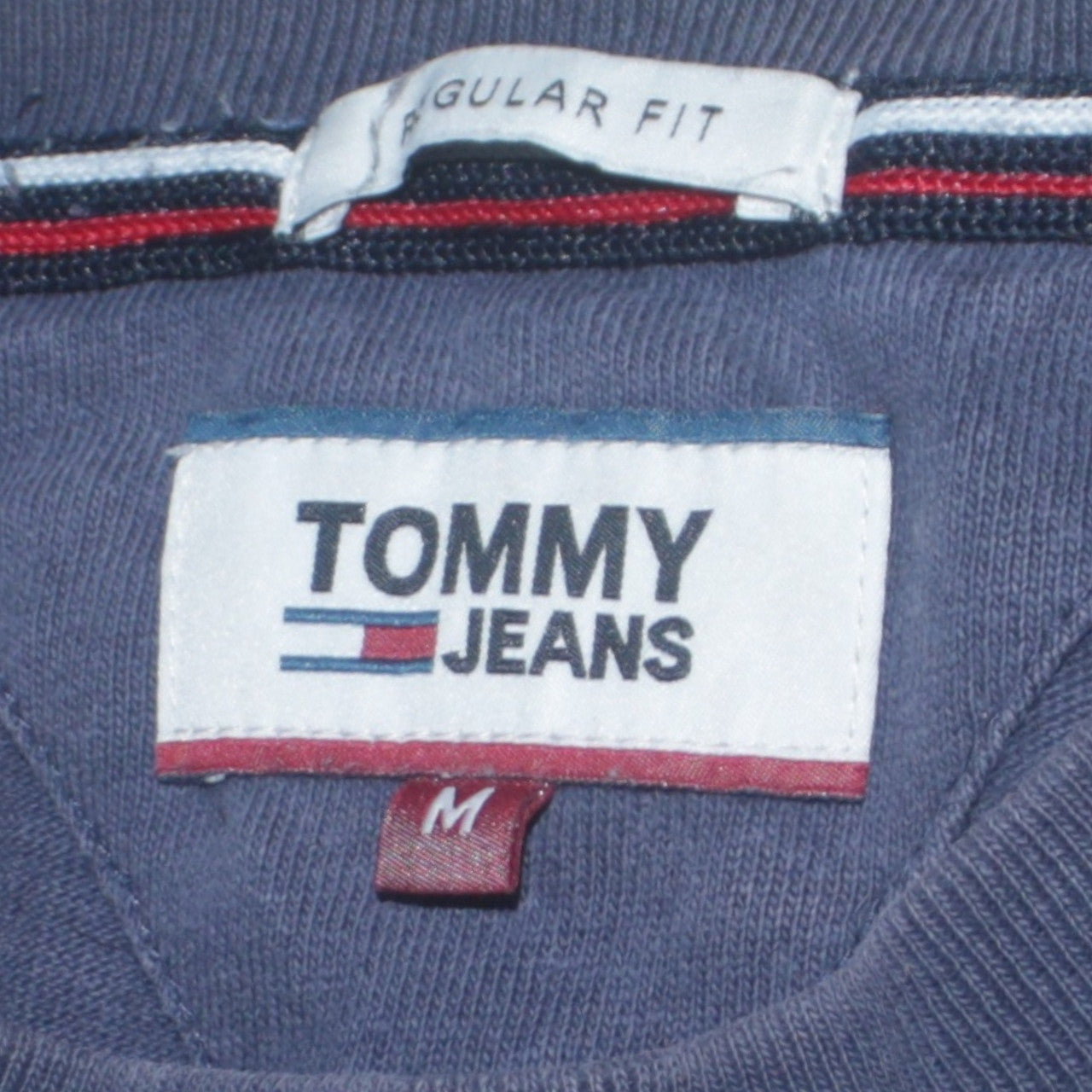 Tommy Jeans Men's Blue Regular Fit Logo Cotton T-Shirt Size M