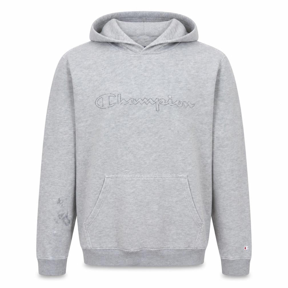 Champion Mens Grey XL Pullover Hoodie Embroidered Logo Sweatshirt