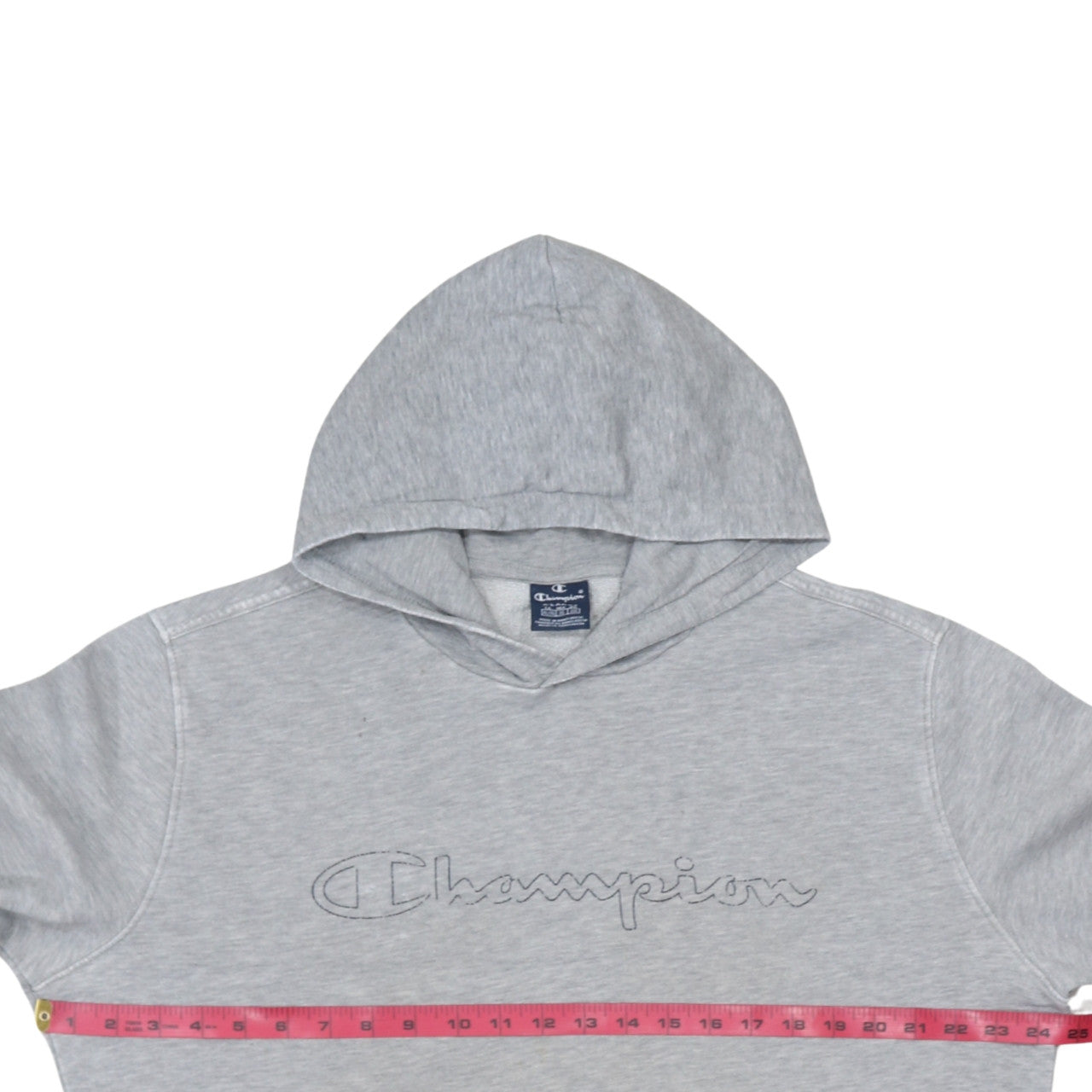 Champion Mens Grey XL Pullover Hoodie Embroidered Logo Sweatshirt