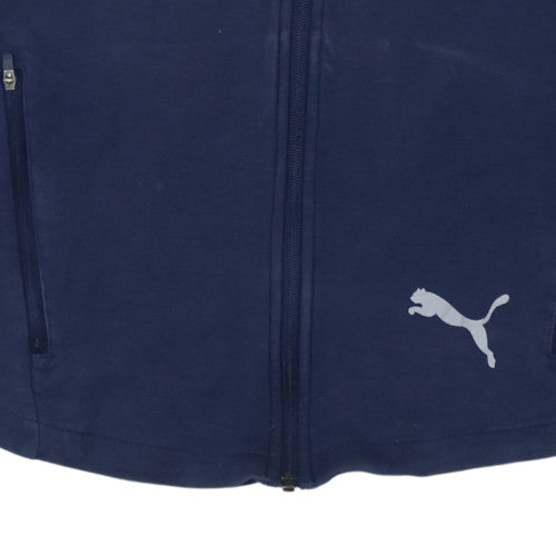 Puma Men's Blue Full Zip Hoodie Size M Sports Fleece Sweatshirt