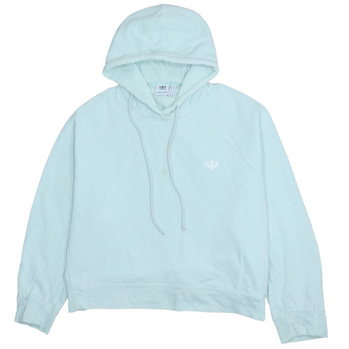Adidas Womens Blue Pullover Hoodie Size 18 Relaxed Fit Logo Top
