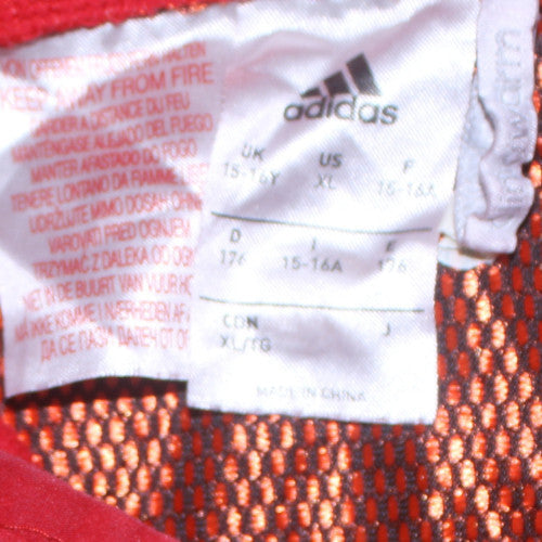 Adidas Boys Red Pullover Hoodie Size 15-16 Years Lightweight Sports Top