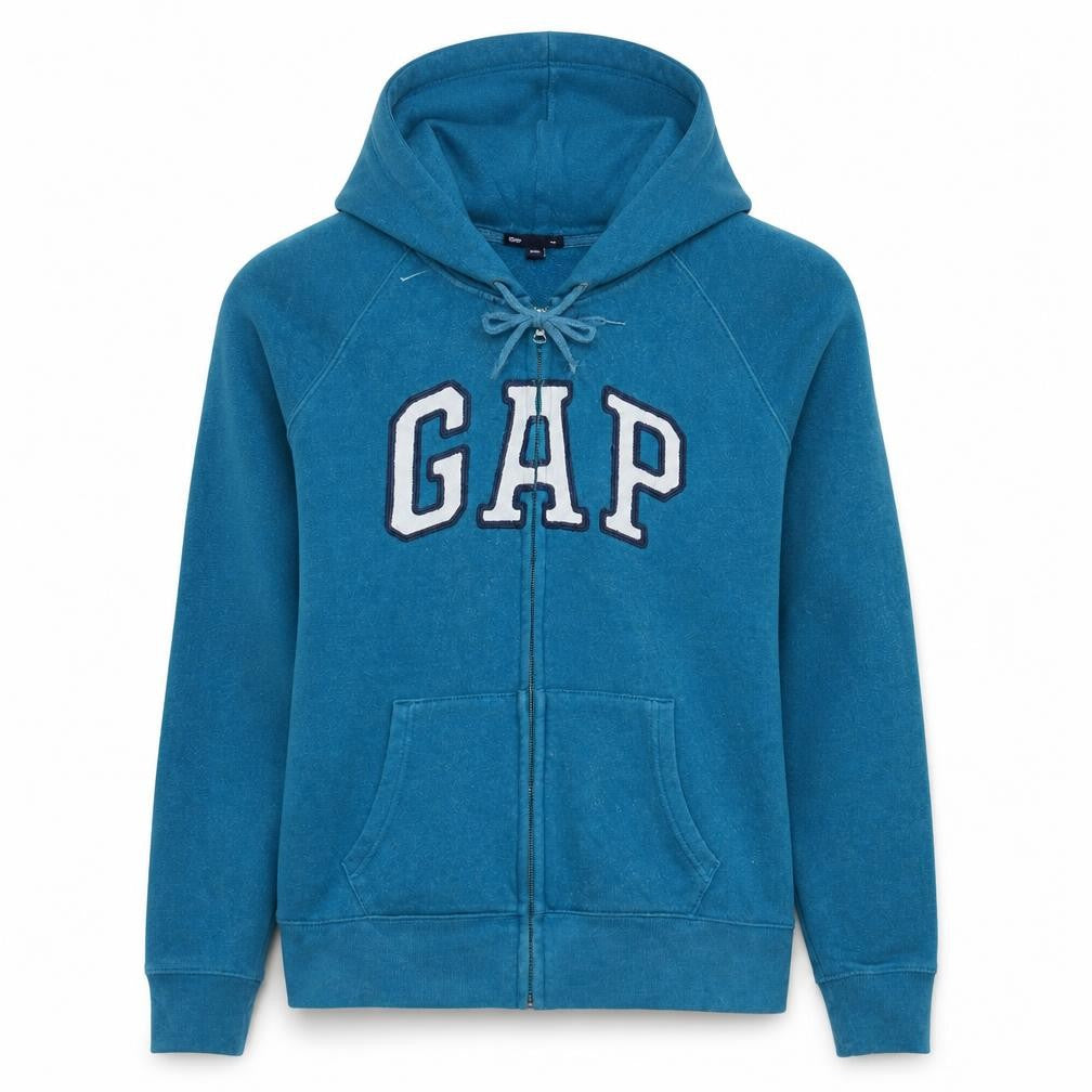 Gap Women Blue Full Zip Hoodie Sweatshirt Size M Cotton Blend