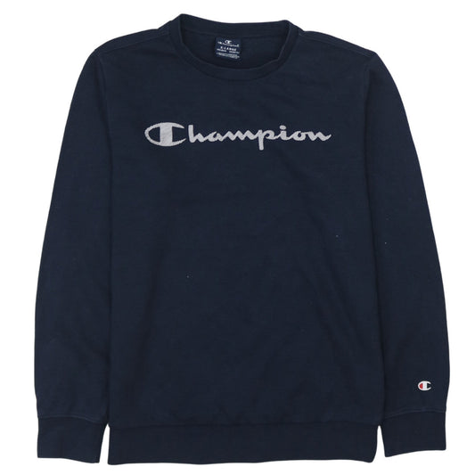 Champion Boys Blue Crew Neck Logo Pullover Sweatshirt 13-14 Years