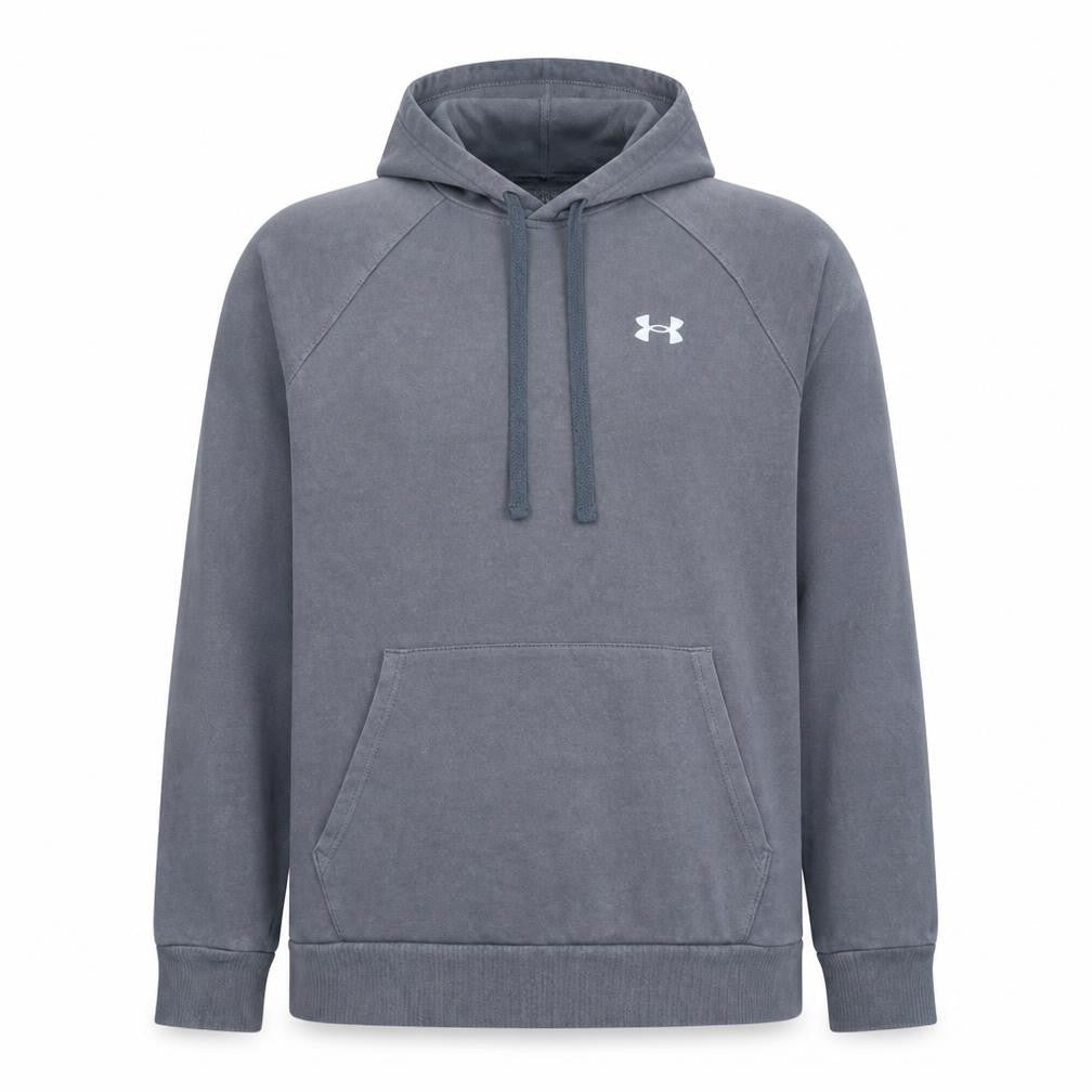 Under Armour Mens Grey Pullover Hoodie M Relaxed Fit Fleece