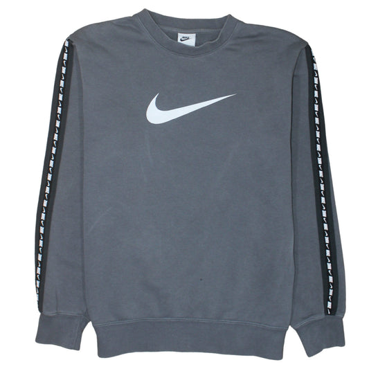 Nike Men’s Grey Logo Pullover Sweatshirt M Crew Neck Sportswear