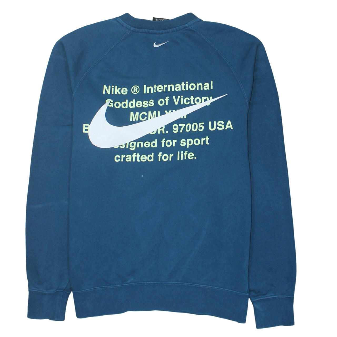 Nike Men's Blue Pullover Sweatshirt M Crew Neck Sports Graphic Cotton