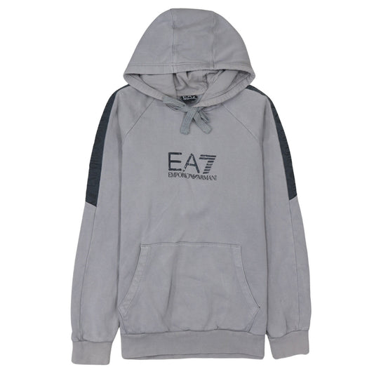 Emporio Armani EA7 Men's Grey Pullover Hoodie Size L Designer Fleece