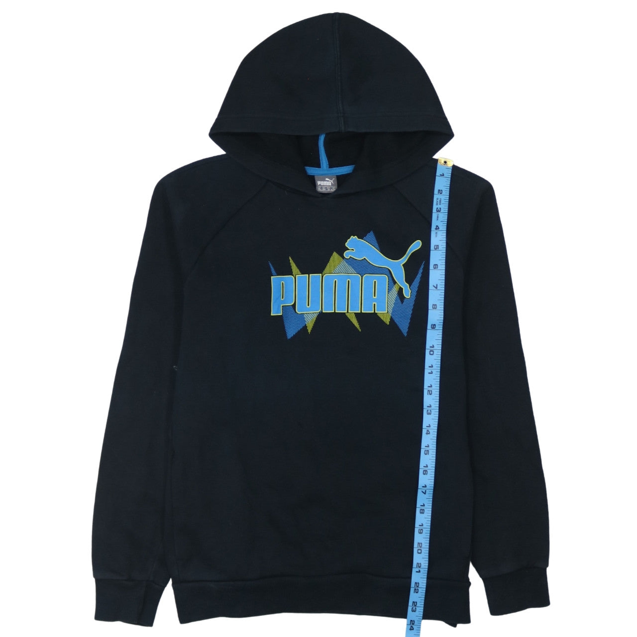 Puma Teens Black Pullover Hoodie 164 Graphic Logo Sportswear