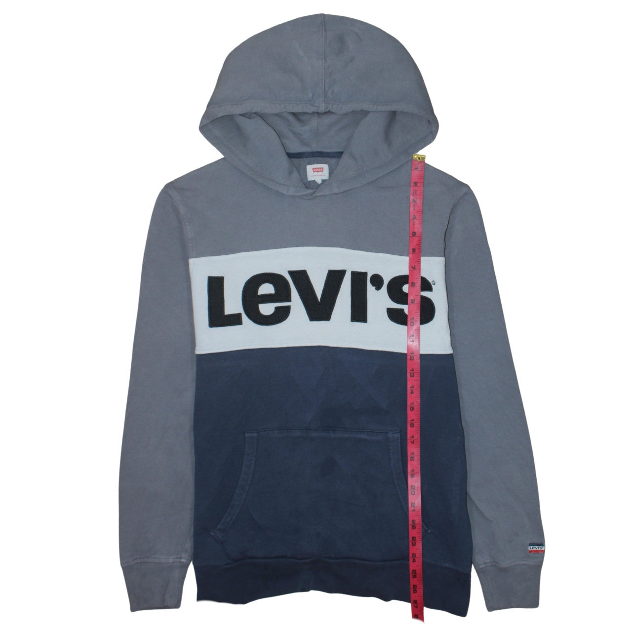 Levi's Men's Blue Colourblock Logo Pullover Hoodie Size M