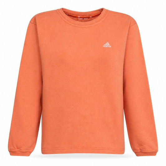 Adidas Womens Orange Crew Neck Long Sleeve Pullover Sweatshirt Size 14