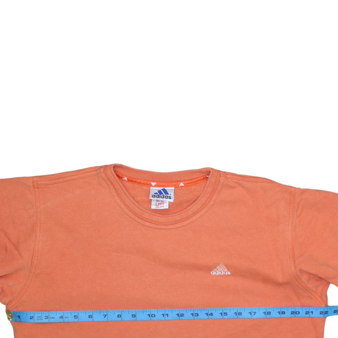 Adidas Womens Orange Crew Neck Long Sleeve Pullover Sweatshirt Size 14