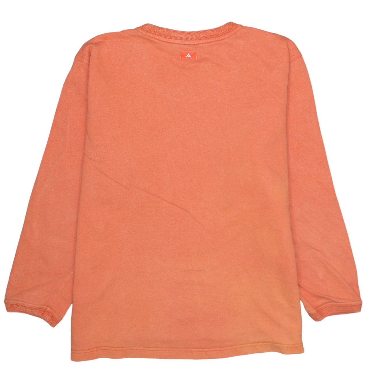 Adidas Womens Orange Crew Neck Long Sleeve Pullover Sweatshirt Size 14