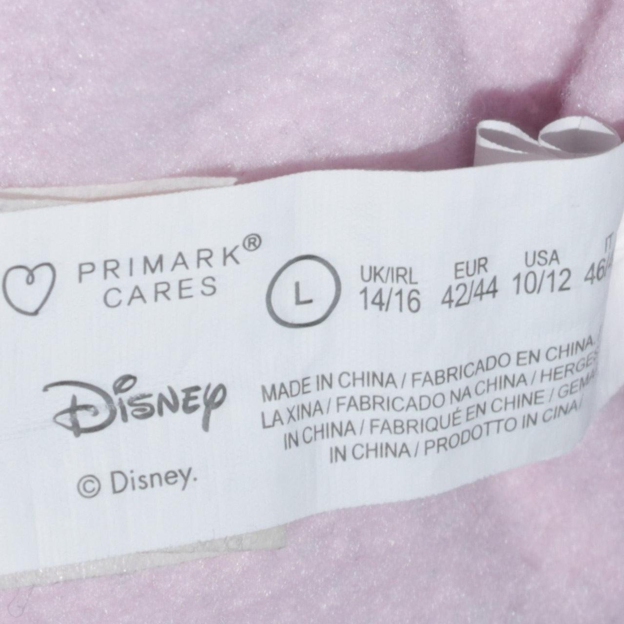 Disney Primark Women Pink Stitch Sweatshirt L 14/16 Pullover Crew Neck