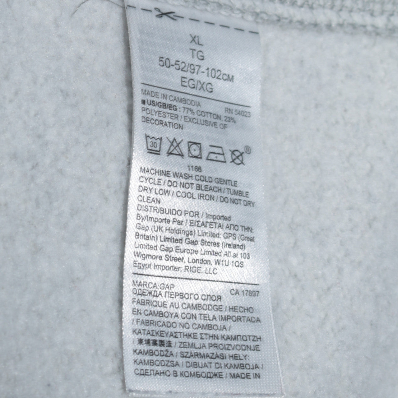 GAP Womens Grey XL Full Zip Hoodie Sweatshirt Cotton Blend