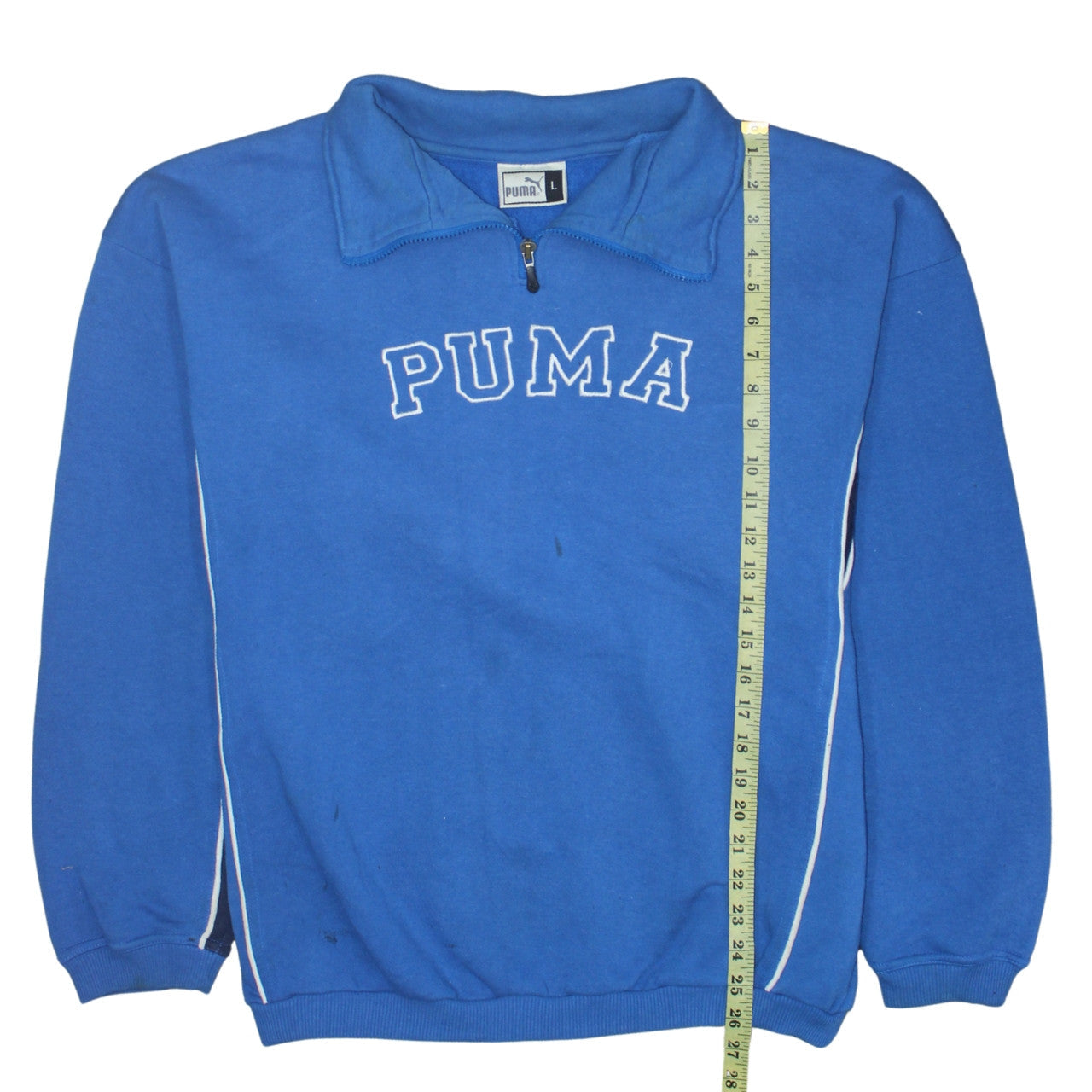 Puma Men's Blue 1/4 Zip Collared Sweatshirt Size L
