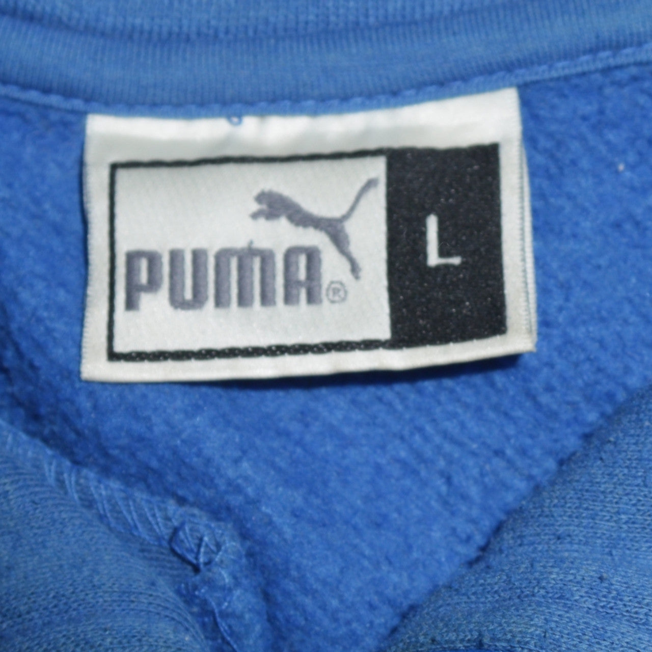 Puma Men's Blue 1/4 Zip Collared Sweatshirt Size L