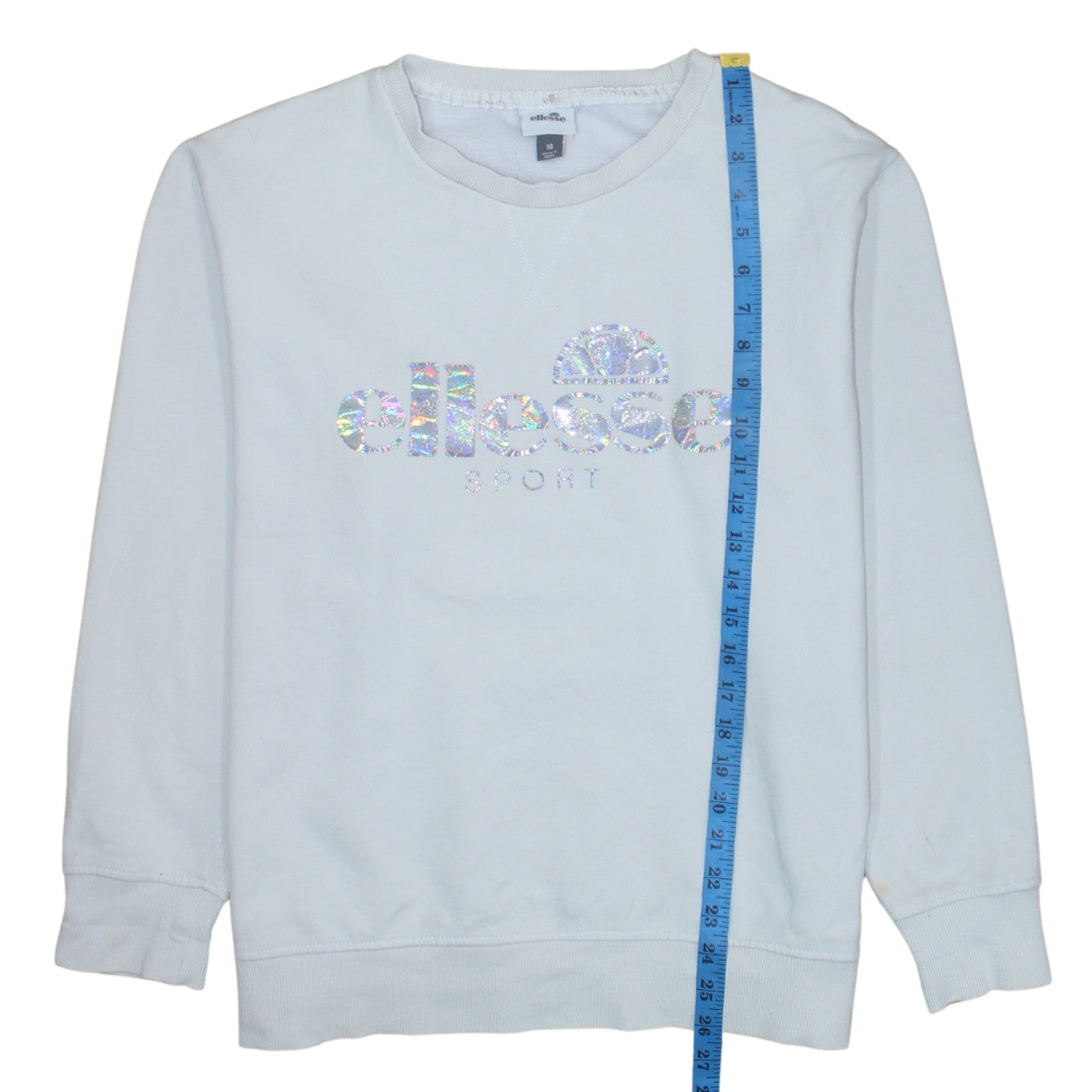 Ellesse Women White Logo Crew Neck Sweatshirt Size 18
