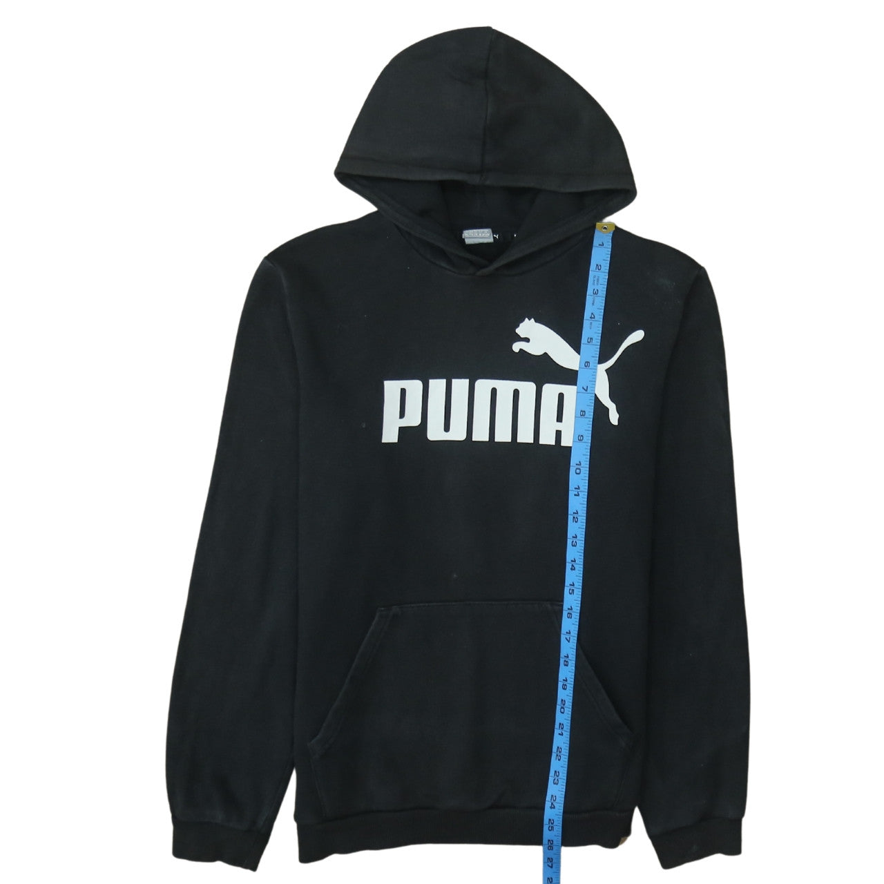 Puma Boys Black Pullover Fleece Hoodie 16 Years Logo Sportswear