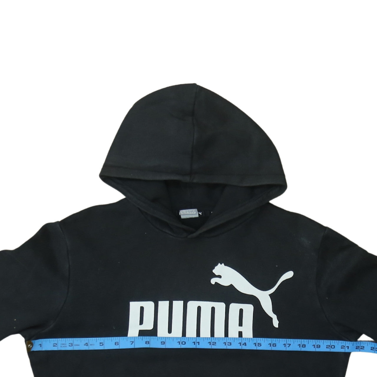Puma Boys Black Pullover Fleece Hoodie 16 Years Logo Sportswear