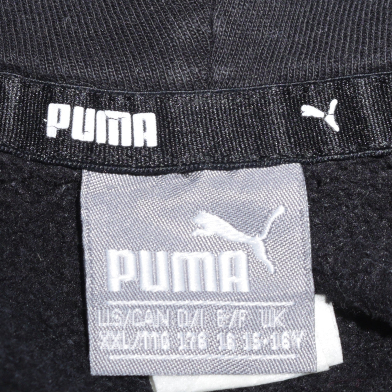Puma Boys Black Pullover Fleece Hoodie 16 Years Logo Sportswear