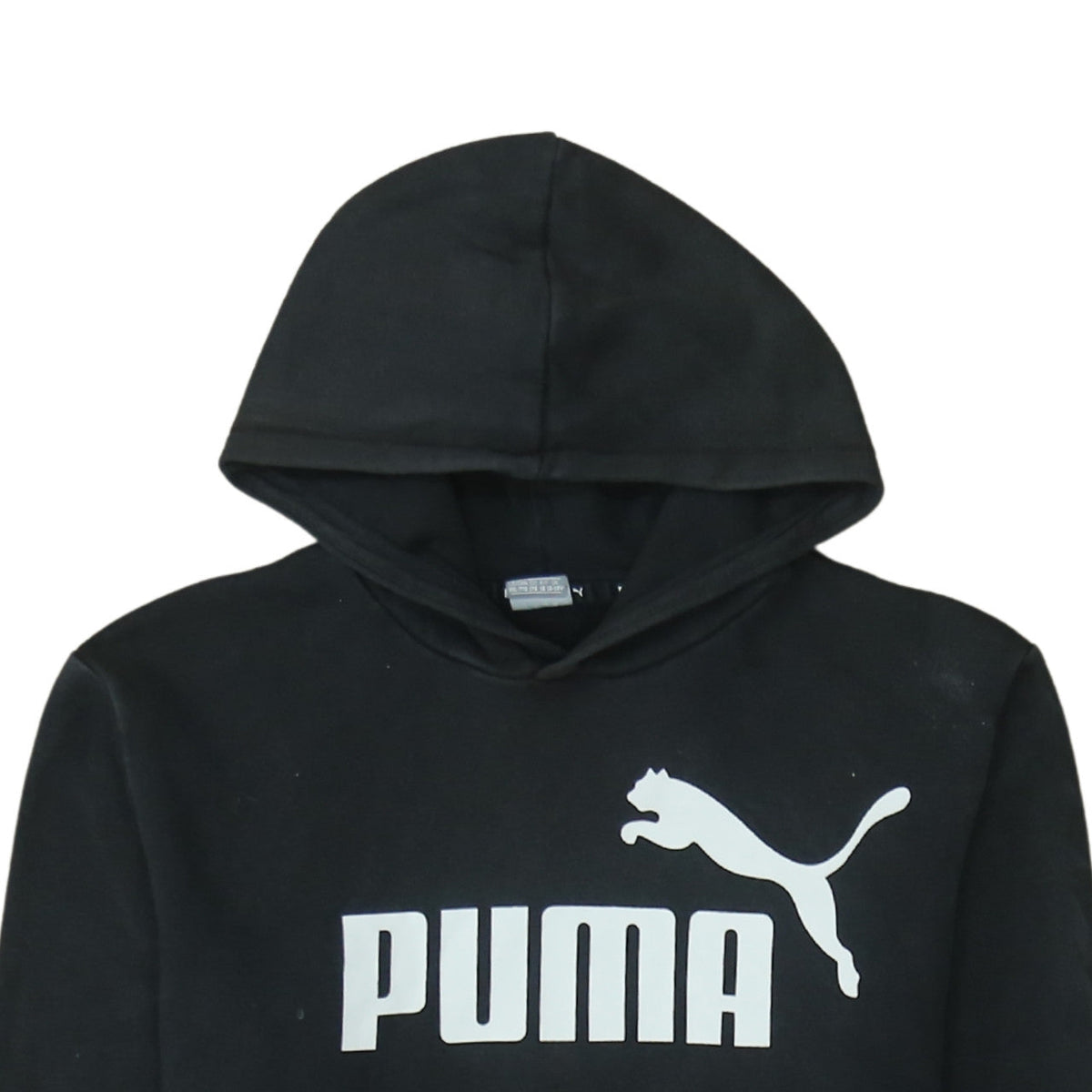 Puma Boys Black Pullover Fleece Hoodie 16 Years Logo Sportswear