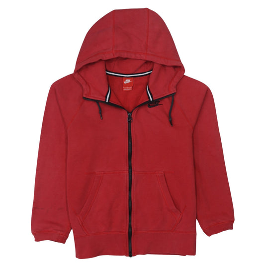 Nike Men's Red Full Zip Hoodie Size S Regular Fit Sweatshirt
