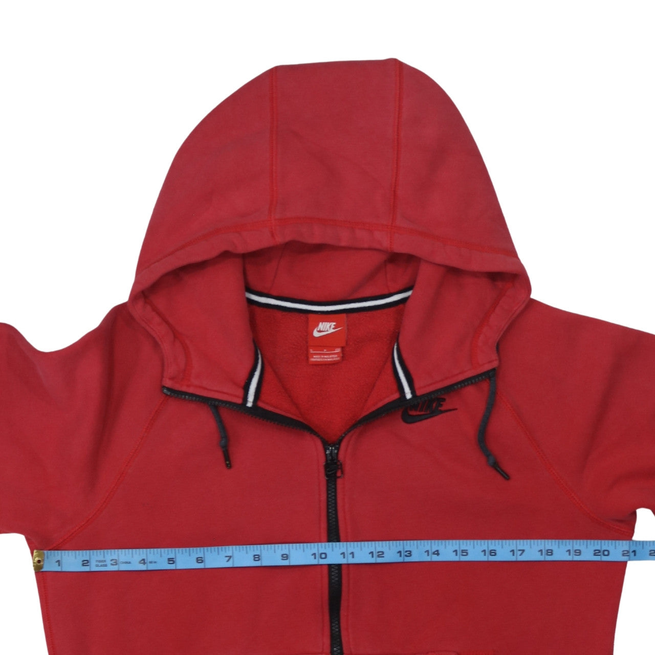 Nike Men's Red Full Zip Hoodie Size S Regular Fit Sweatshirt