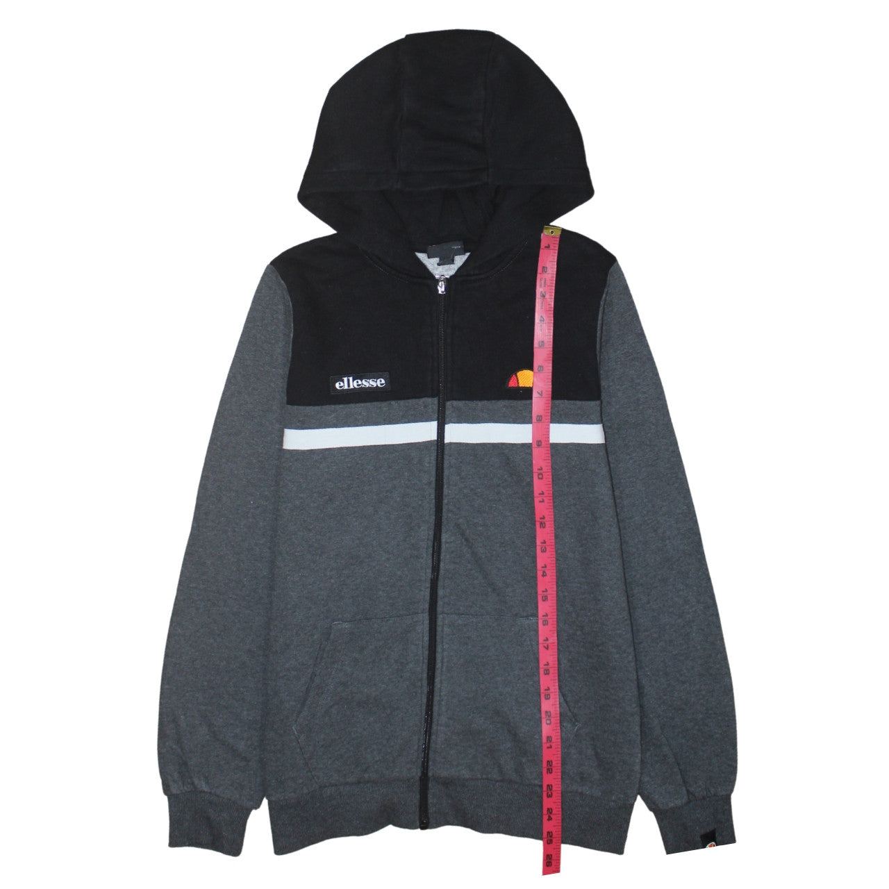 Ellesse Boys Grey & Black Full Zip Hoodie 13-14 Years Cotton Blend