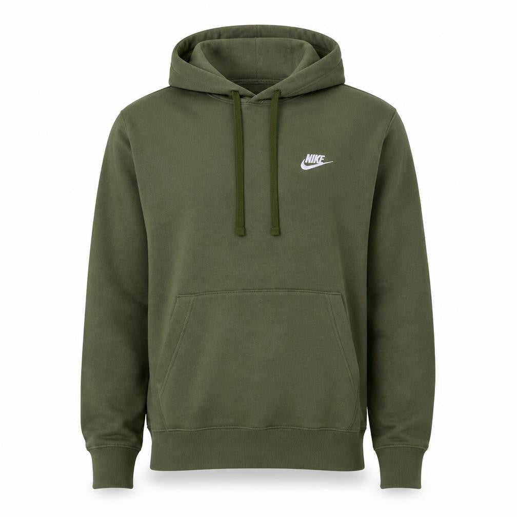 Nike Men's Green Pullover Hoodie Small Embroidered Logo Fleece