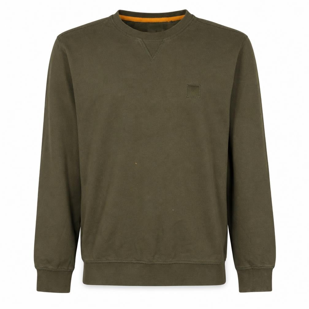 BOSS Men's Green Crew Neck Cotton Sweatshirt Size L