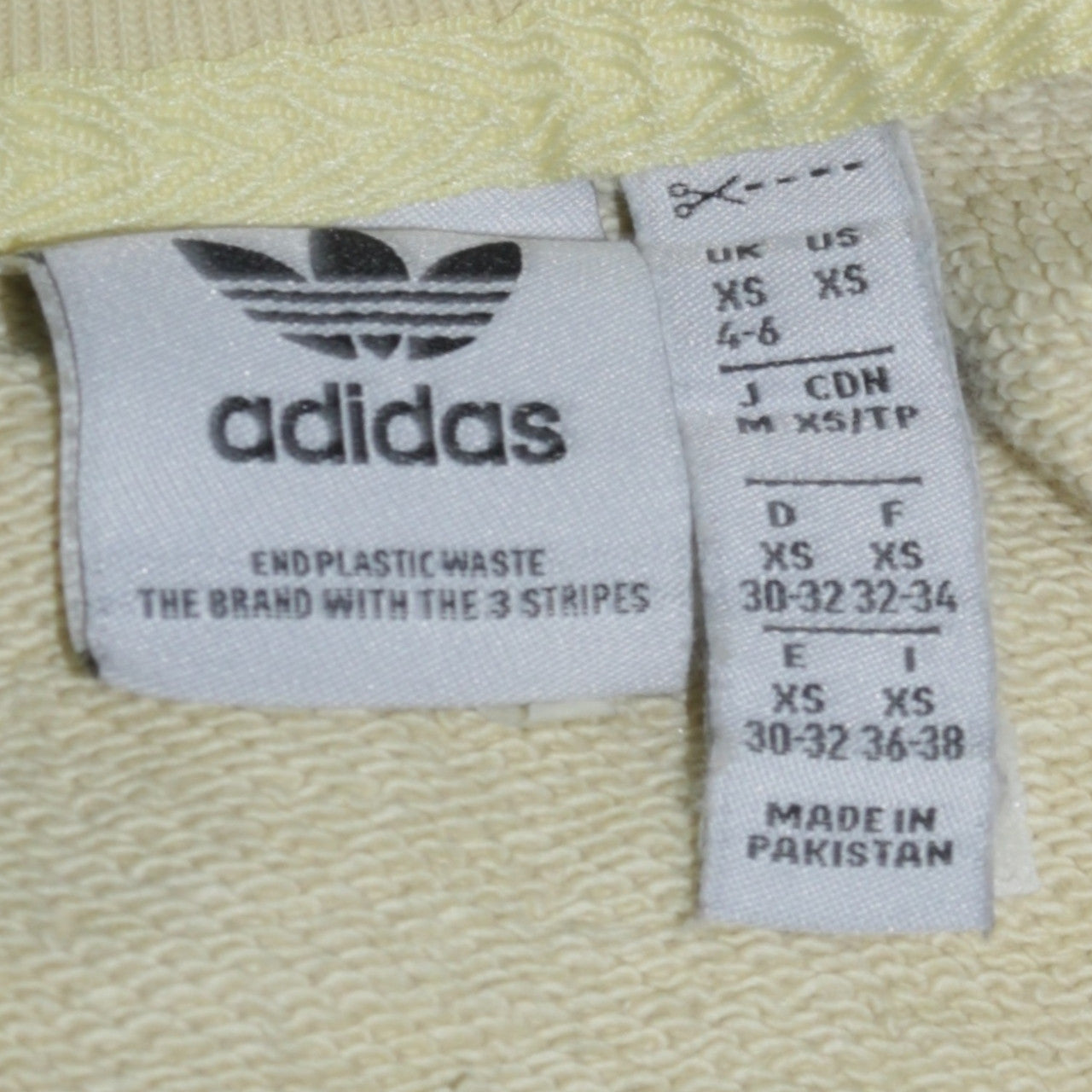 Adidas Men Beige Blue Logo Pullover Sweatshirt XS Regular Fit