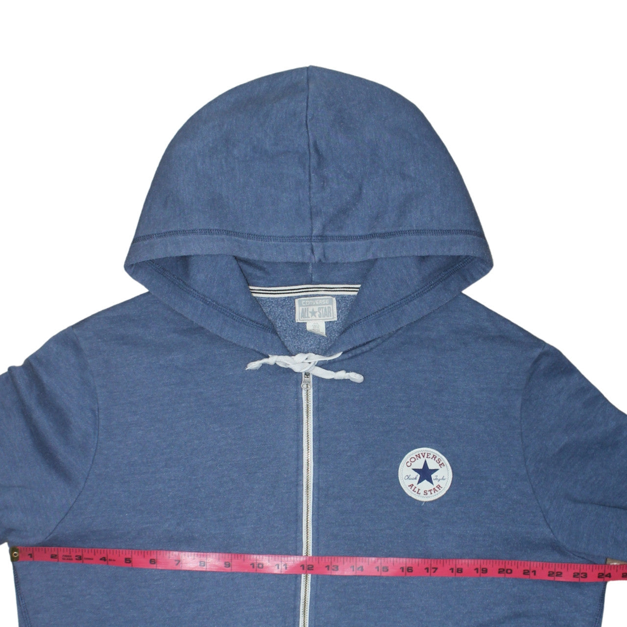 Converse Men Blue Full Zip Hoodie XL Fleece Cotton Blend