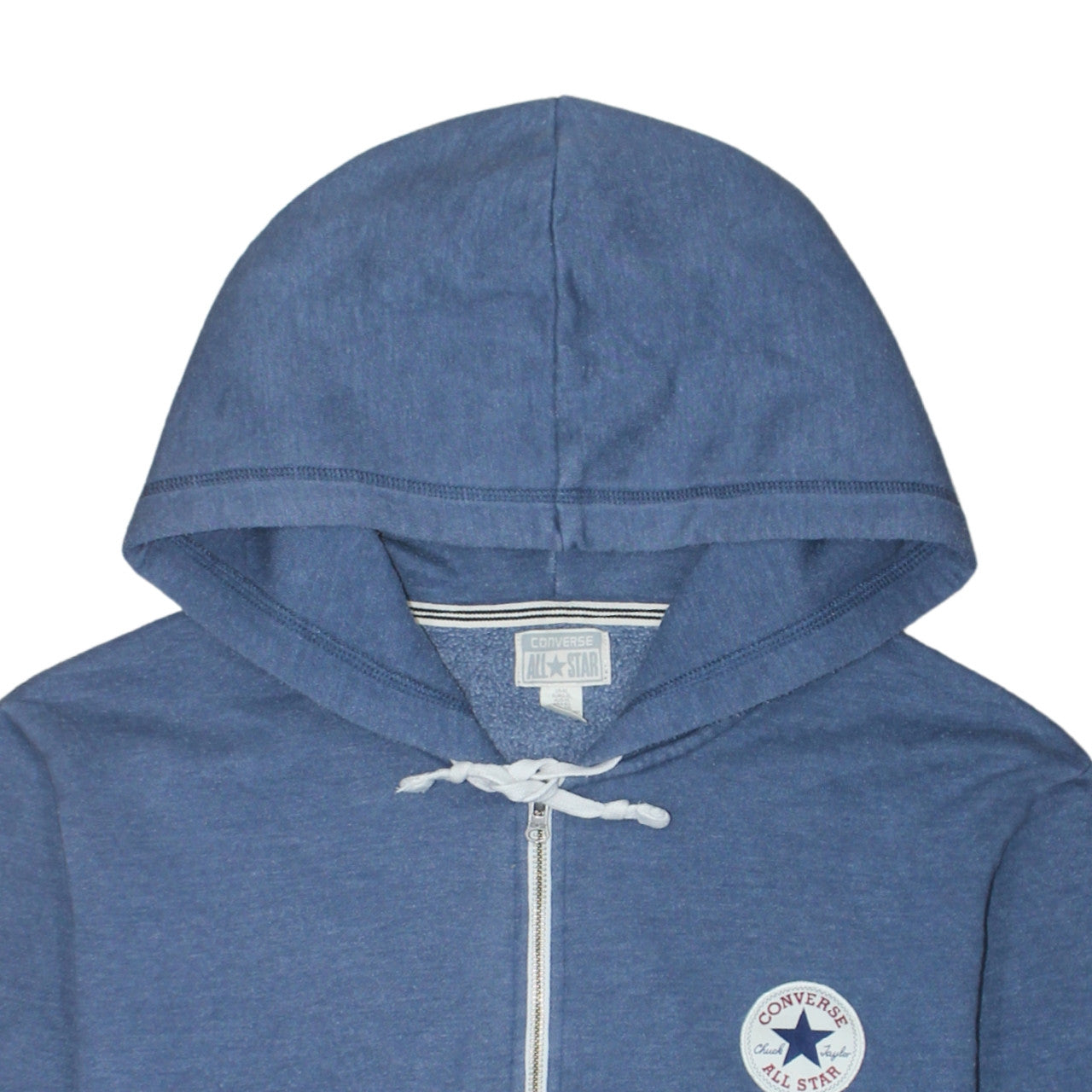 Converse Men Blue Full Zip Hoodie XL Fleece Cotton Blend