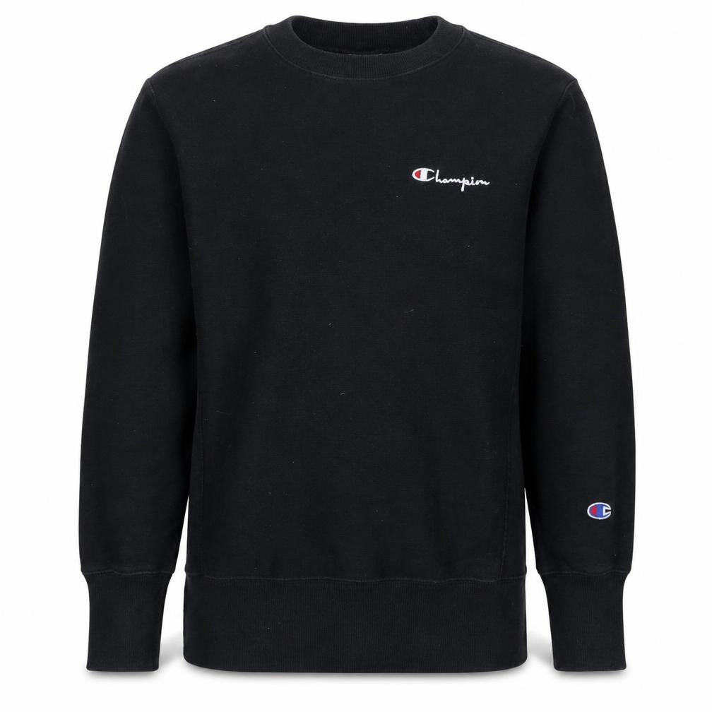 Champion Men's Black Small Crew Neck Pullover Sweatshirt