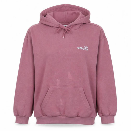 Adidas Womens Pink Pullover Hoodie Size 8 Logo Print Casual Sweatshirt